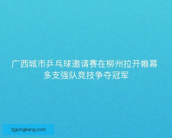广西城市乒乓球邀请赛在柳州拉开帷幕 多支强队竞技争夺冠军