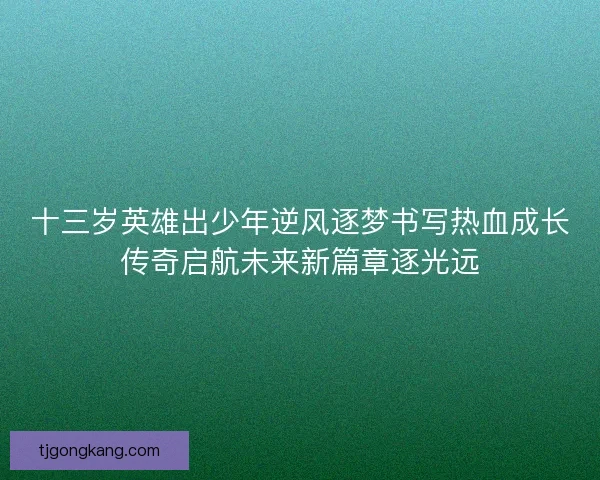 十三岁英雄出少年逆风逐梦书写热血成长传奇启航未来新篇章逐光远