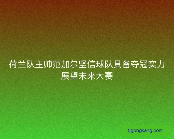荷兰队主帅范加尔坚信球队具备夺冠实力展望未来大赛 荷兰队主帅范加尔坚信球队具备夺冠实力展望未来大赛